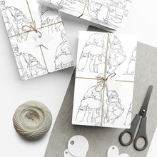 Load image into Gallery viewer, Line Art Gift Wrap Papers V2