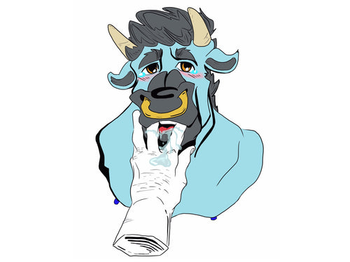 Blue Bull Print